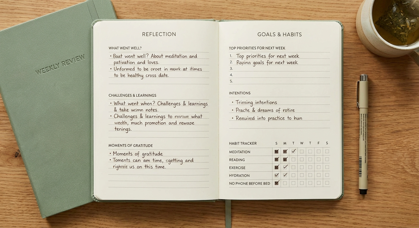 Panda Planner Pro weekly spread open showing time blocks