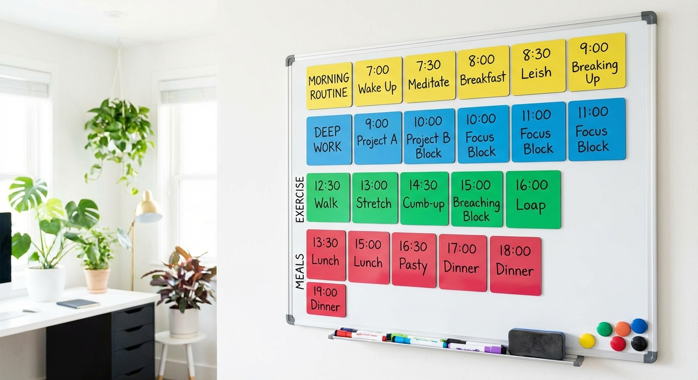 Visual schedules beat digital calendars for ADHD — you can not ignore something you can physically see