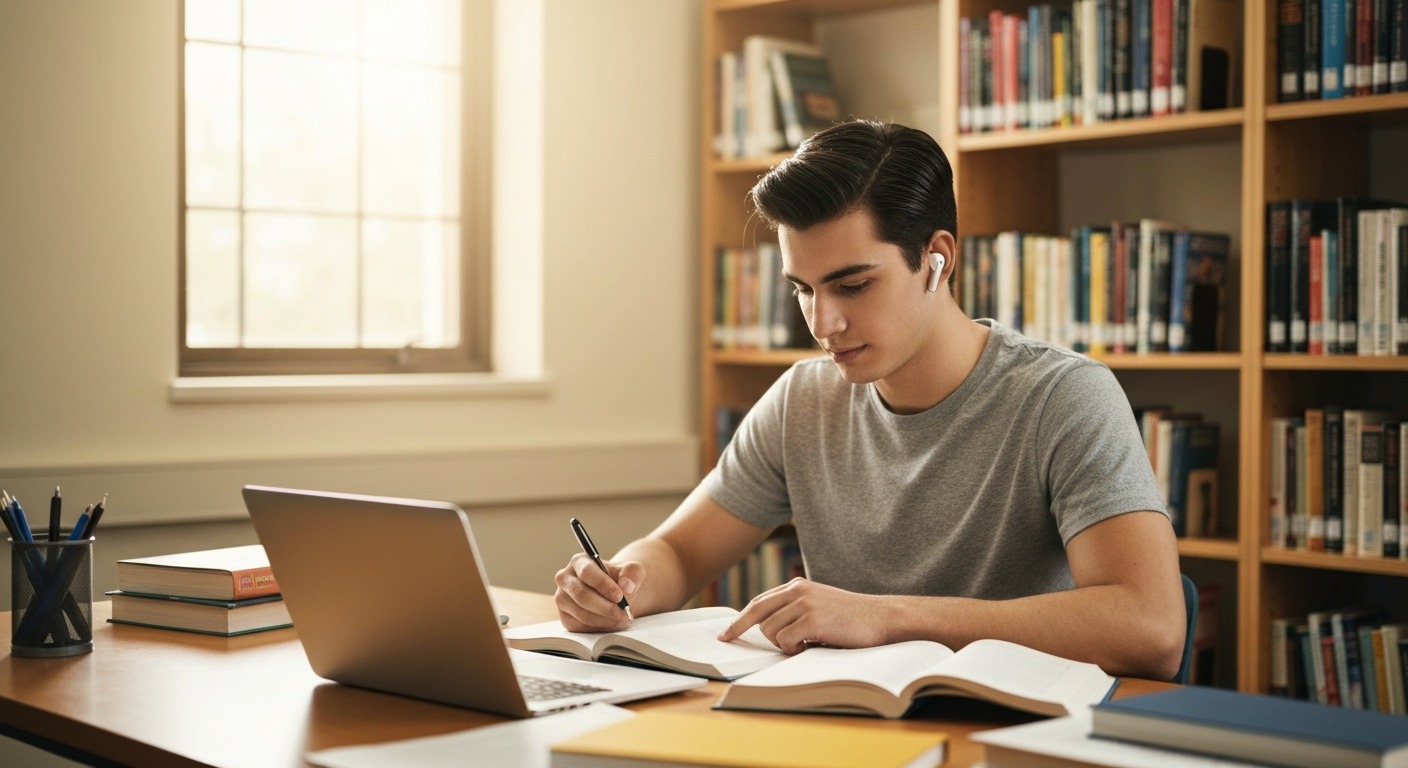 Apple AirPods Pro 2nd generation in ear for ADHD study focus session