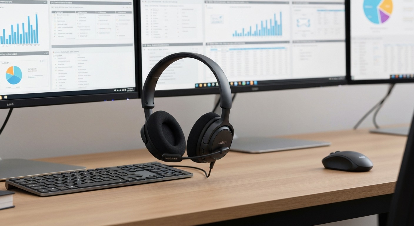 Jabra Evolve2 55 professional headset for ADHD remote work and office focus