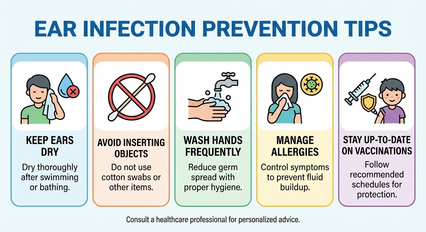 Infographic showing ear infection prevention strategies