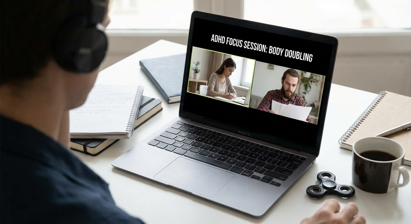 Virtual body doubling via video call works as well as in-person for most ADHD adults