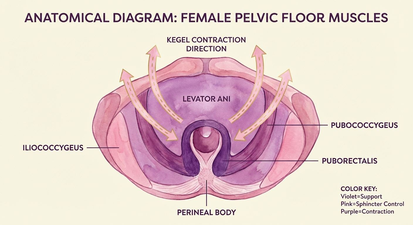 Medical infographic: Infographic showing the 5-phase postpartum pelvic floor exercise progr